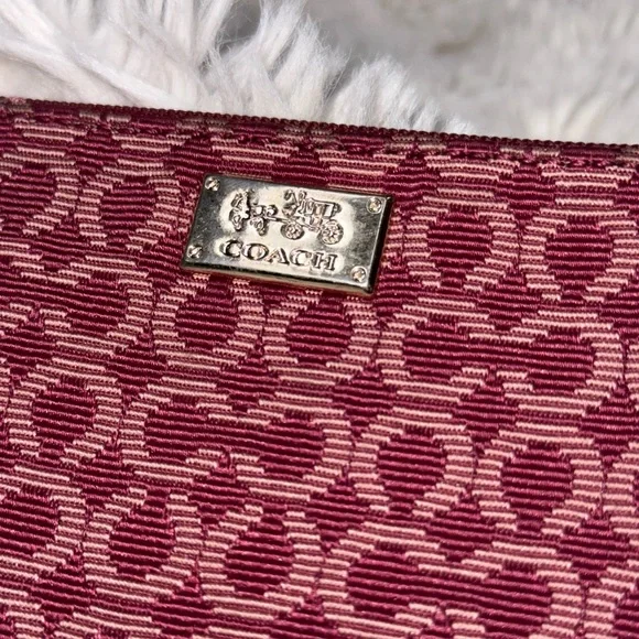 Coach Red Monogram Patterned Wristlet - Picture 9 of 11